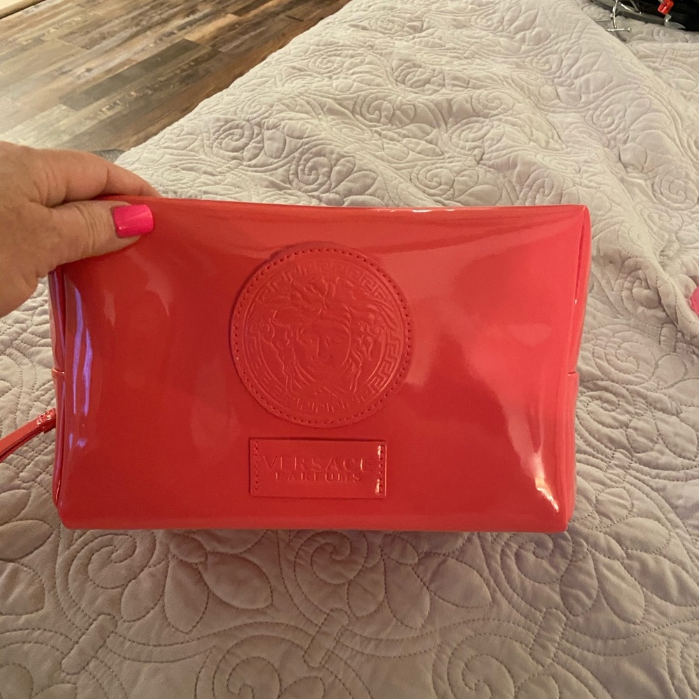 VERSACE MAKEUP BAG IN CORAL❤️BIG💜